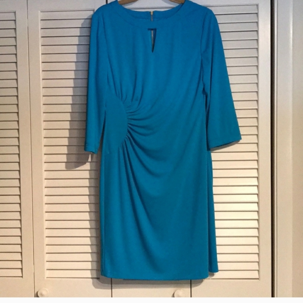 Tahari Blue Long Sleeve Dress